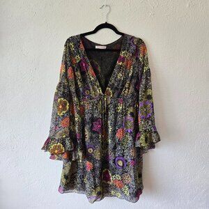 Matthew Williamson – Bell-Sleeved Printed Silk Dress – Size 12